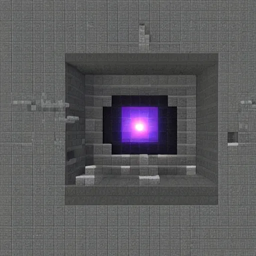 Prompt: a black hole in minecraft