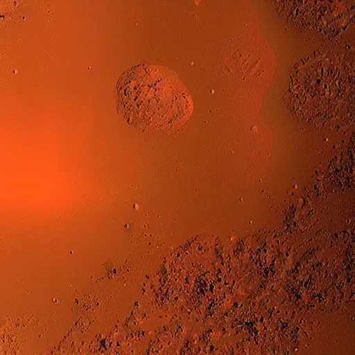 Prompt: a red river on mars.
