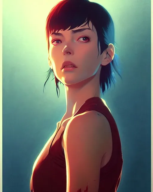 Image similar to dead inside!!!, fine - face, audrey plaza, realistic shaded perfect face, fine details. anime. realistic shaded lighting poster by ilya kuvshinov katsuhiro otomo ghost - in - the - shell, magali villeneuve, artgerm, jeremy lipkin and michael garmash and rob rey