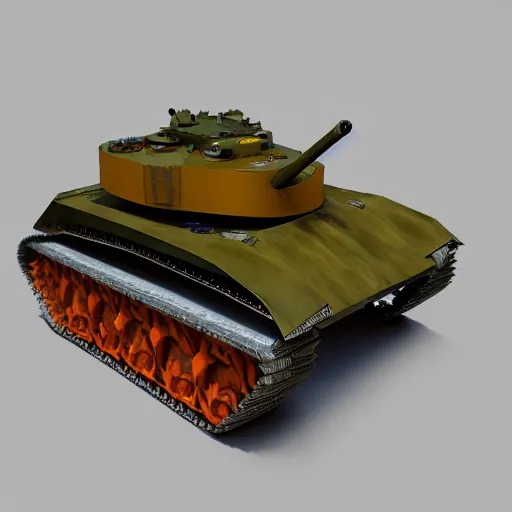 Prompt: orange scorpion tank in sands realistic