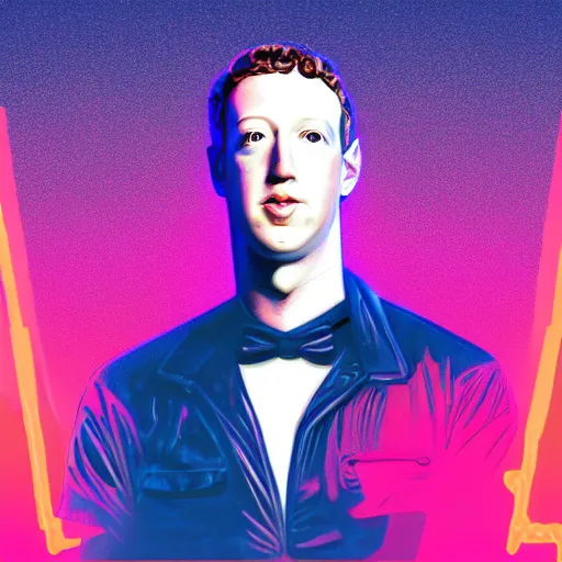 Prompt: synthwave Mark Zuckerberg