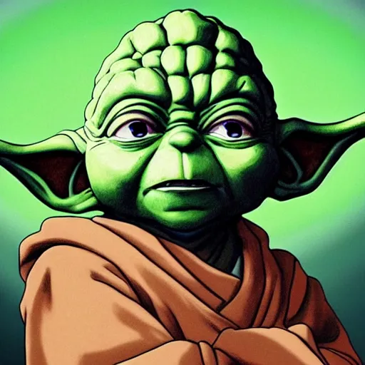 Image similar to portrait painting of yoda, art by akira toriyama, 4 k, dragon ball artstyle, cel shaded, highly detailed, epic lighting