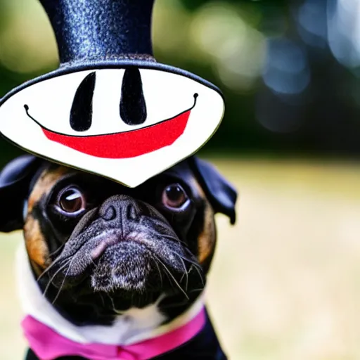 Image similar to cartoon dog wearing a tophat