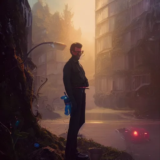 Image similar to highly detailed portrait ned flanders, in gta v, stephen bliss, unreal engine, fantasy art by greg rutkowski, loish, rhads, ferdinand knab, makoto shinkai and lois van baarle, ilya kuvshinov, rossdraws, tom bagshaw, global illumination, radiant light, detailed and intricate environment