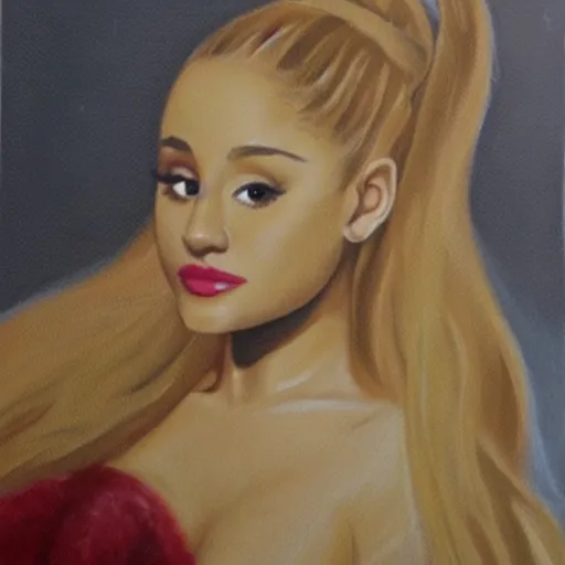 Prompt: painting of Ariana Grande in the style of Chamberlain, Johns