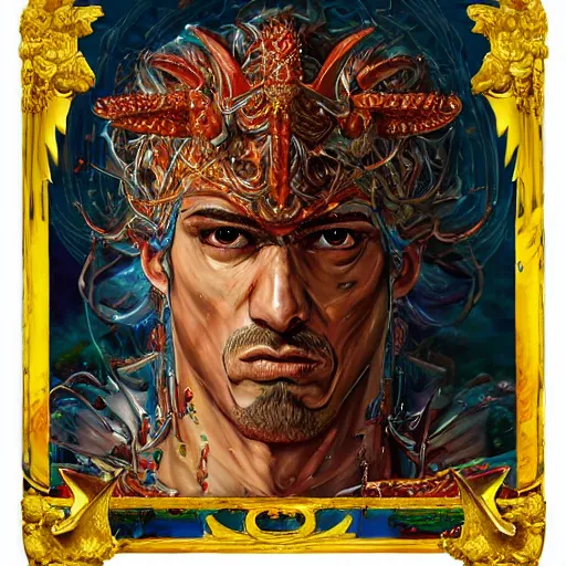 Prompt: 4K headshot portrait of godlike Wizard of Nazareth with defined arms and open hands and bloody clothes with giant mandala wings , intricate face , flawless anime cel animation by Kentaro Miura, psychedelic , highly detailed upper body , professionally post-processed , beautiful, scary, symmetry accurate features, epic, octane rendered, anime masterpiece, accurate by Craig Mullins, ilya kuvshinov, krenz cushart, epic , artgerm trending on artstation by Edward Hopper and Dan Mumford and WLOP and Rutkovsky, beksinski carl spitzweg moebius and tuomas kocar, intricate artwork by caravaggio, Unreal Engine 5, Lumen, Nanite