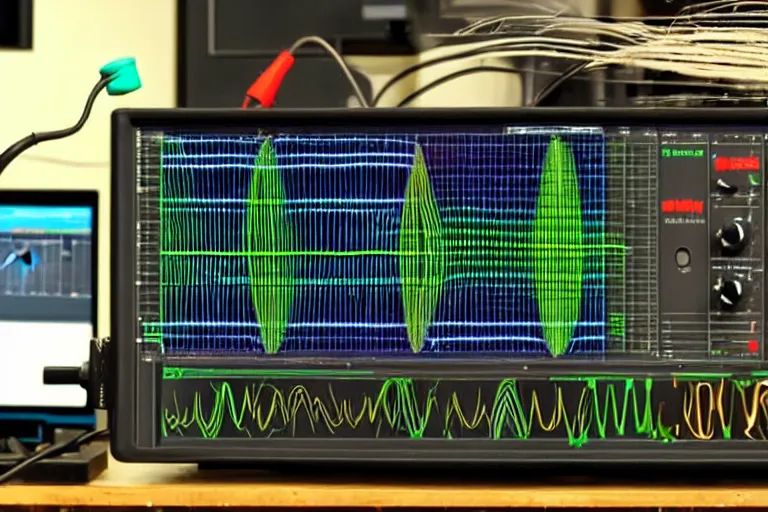 Image similar to an oscilloscope shaking a sound wave, wiggling a weasel, a stoat sinusoid spectacle