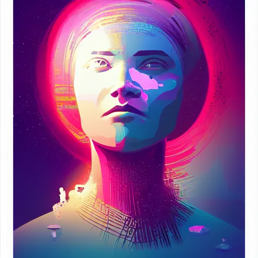 Image similar to a goddess by Petros Afshar and Beeple