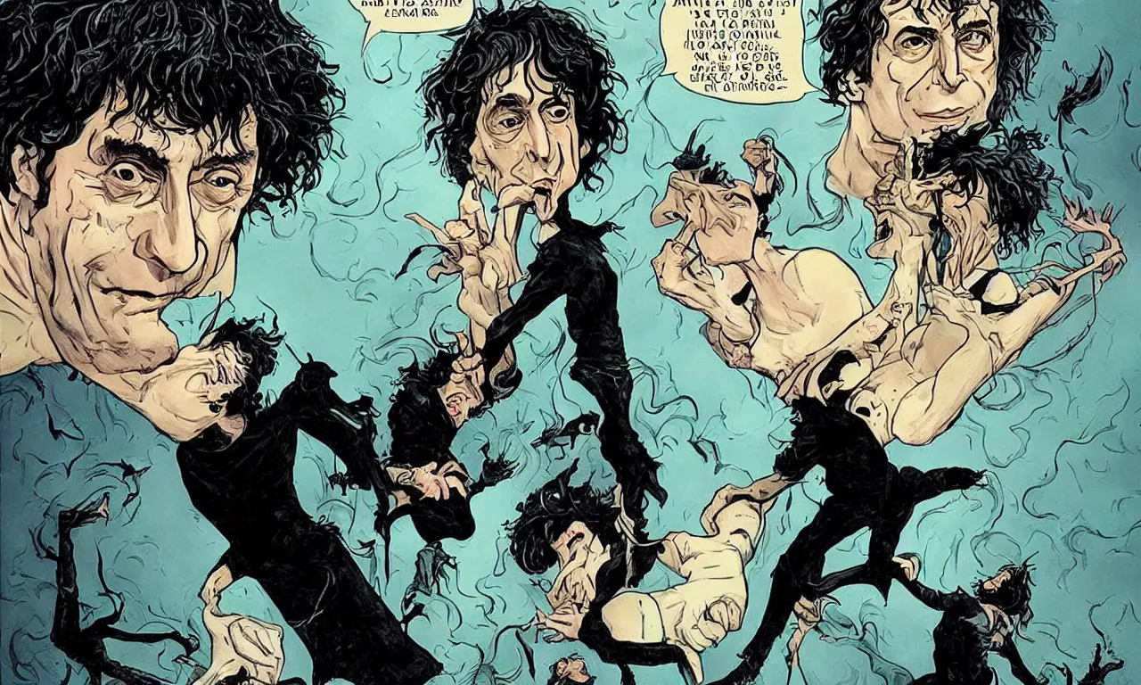 Image similar to neil gaiman annihilating the incel in the dreaming, mike dringenberg