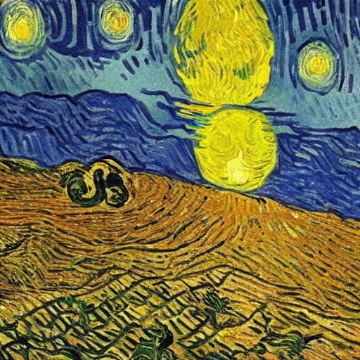 Prompt: turn off the lights because it's night on the sun by van gogh