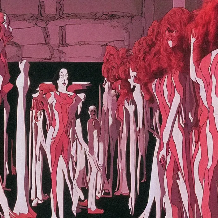 Image similar to Suspiria (1977), screenshot from the 1980's Saturday morning cartoon, highly detailed, smooth, sharp focus