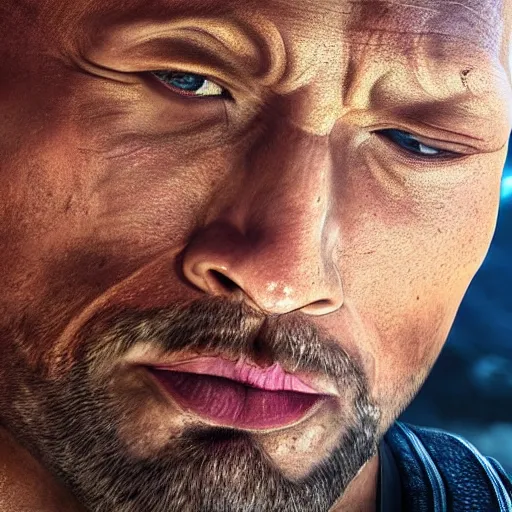 Prompt: photorealistic dwayne johnson but he is made of stone. hyperdetailed photorealism, 1 0 8 megapixels, amazing depth, glowing rich colors, powerful imagery, 3 d finalrender, 3 d shading, cinematic lighting, artstation concept art