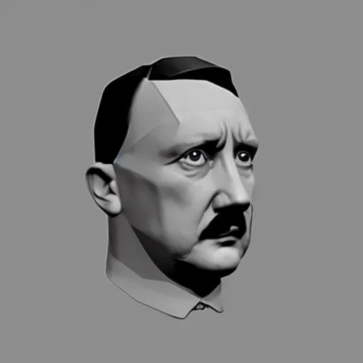 Prompt: Adolf Hitler in low-poly style