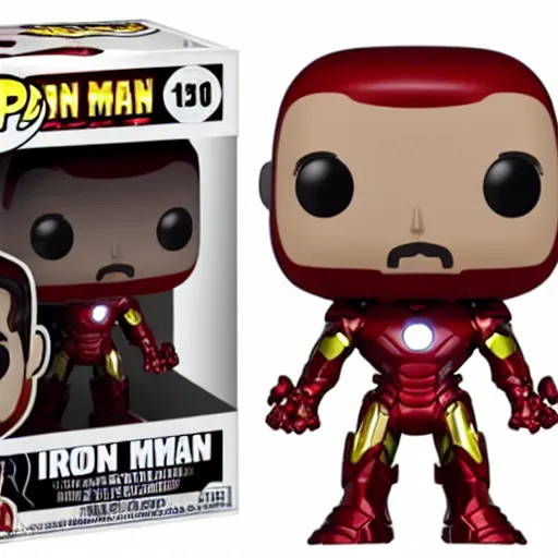 Image similar to iron man as funko pop toy