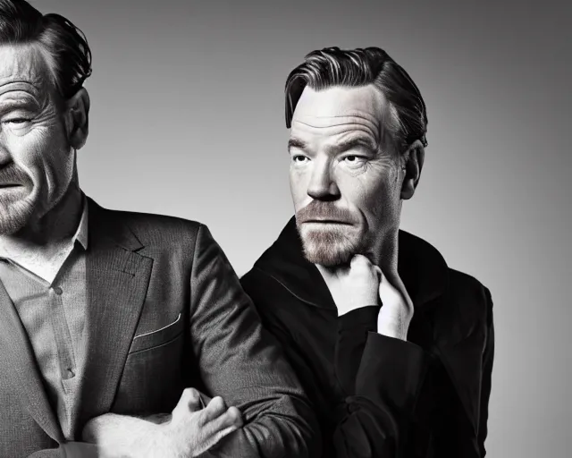 Prompt: Bryan Cranston fighting Ewan McGregor, HD photoshoot, professional lighting