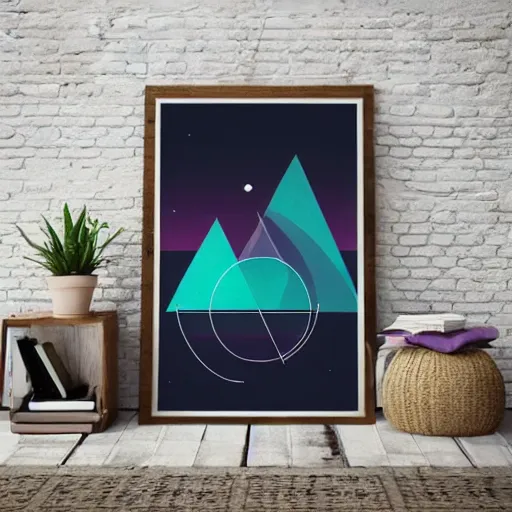 Image similar to tycho chillwave geometric posterpunk printcore