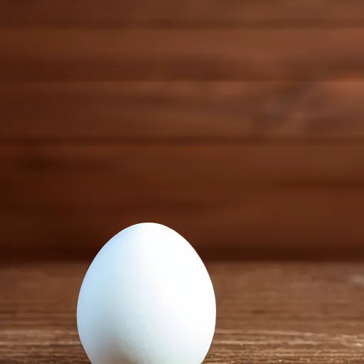 Image similar to a photograph of an egg, sitting on top a table, there is a table cloth with an ornate pattern. minimalistic,