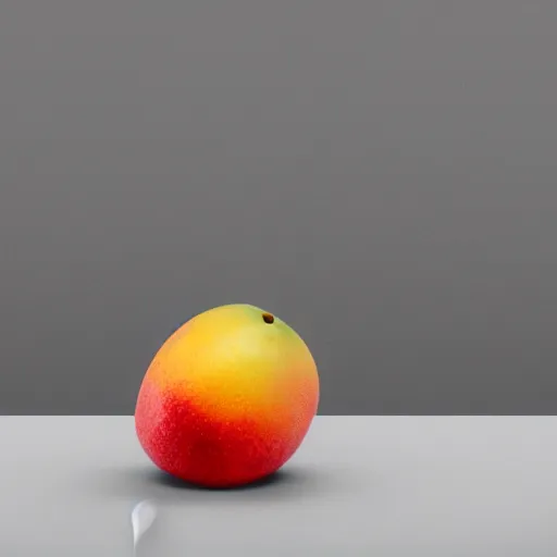 Image similar to centered hyper-realistic single piece of fruit, gray background