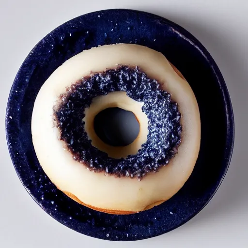 Prompt: Perfectly circular donut!!!!! in the style of a blueberry!!!!!!, trending on artstation, 4k, 8k, professional photography, overhead shot, 35mm lens