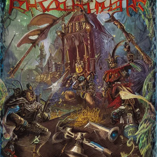 Prompt: Warhammer, looking like Russian fairy tale. High quality, high detailed illustration for book. Awarded image