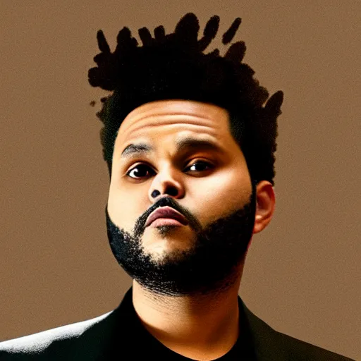 Image similar to The Weeknd photographed in a paparazzi style shot, in the style of Claude Monet