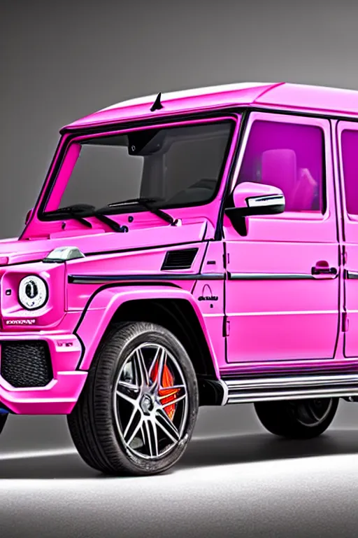 pink Mercedes-Benz G63, vibrant, studio lighting | Stable Diffusion ...