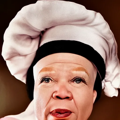 Prompt: UHD candid photo of Albino Aunt Jemima, accurate face, UHD, photorealistic, correct face, photo by Annie Leibowitz