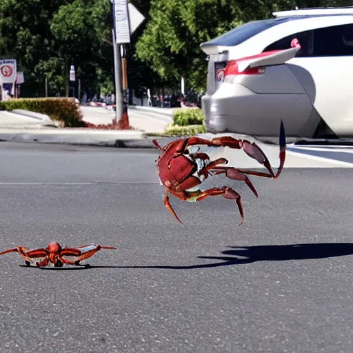 Prompt: Mark Zuckerberg crab walking to the dollar store