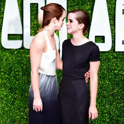 Prompt: emma watson tackling emma watson