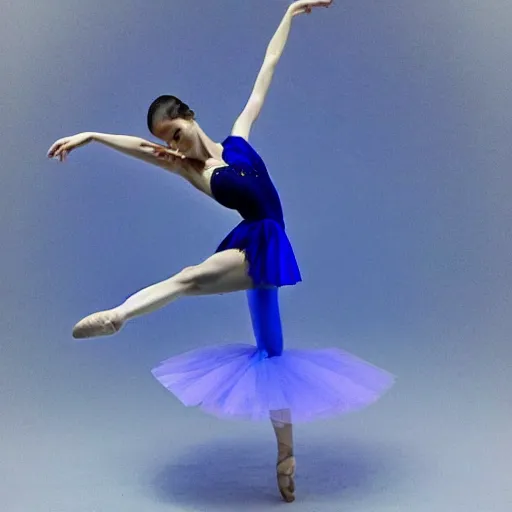 Image similar to the most beautiful sapphire crystal dodecahedron ballerina in the world