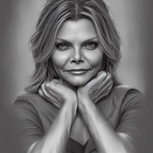 Image similar to amazing lifelike award winning pencil illustration of Michelle pfeiffer trending on art station artgerm Greg rutkowski cinematic