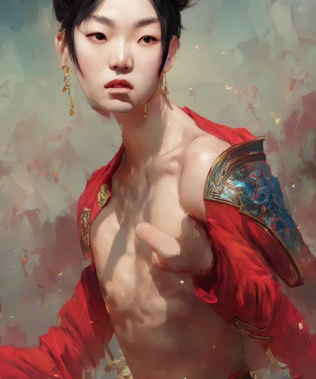 Image similar to hu tao from genshin impact, hu tao, perfect face, collaborative painting by greg ruthowski, ruan jia, artgerm, highly detailed, complex, exquisite and beautiful, 4 k, 8 k, artstation