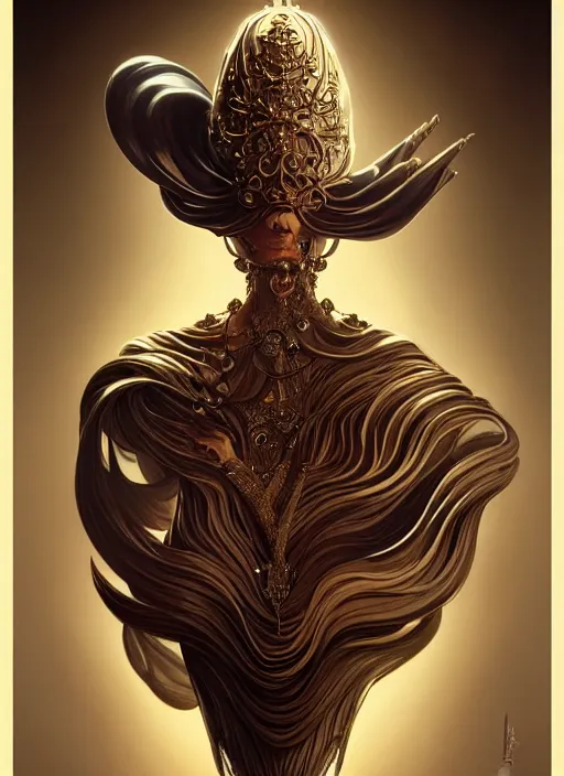 Image similar to a full body perspective of a stout preistess of the underworld, crooked nose, shiny, intricate, elegant, highly detailed, ultra definition, digital painting, artstation, vray, concept art, smooth, high speed photography, illustration, art by artgerm and greg rutkowski and alphonse mucha and james jean