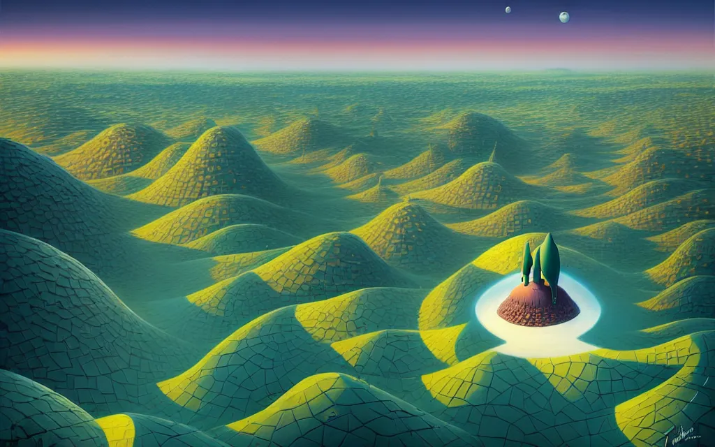 Image similar to gediminas pranckevicius very detailed, ilya kuvshinov, mcbess, rutkowski, illustration of a dense green alien megacity on a desert planet, alien architecture, seen from above, colorful, deep shadows, astrophotography