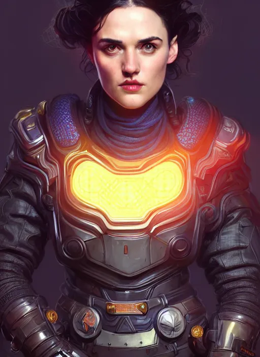 Image similar to portrait of apex legends katie mcgrath, intricate, elegant, glowing lights, highly detailed, digital painting, artstation, glamor pose, concept art, smooth, sharp focus, illustration, art by artgerm and greg rutkowski, artey freytag