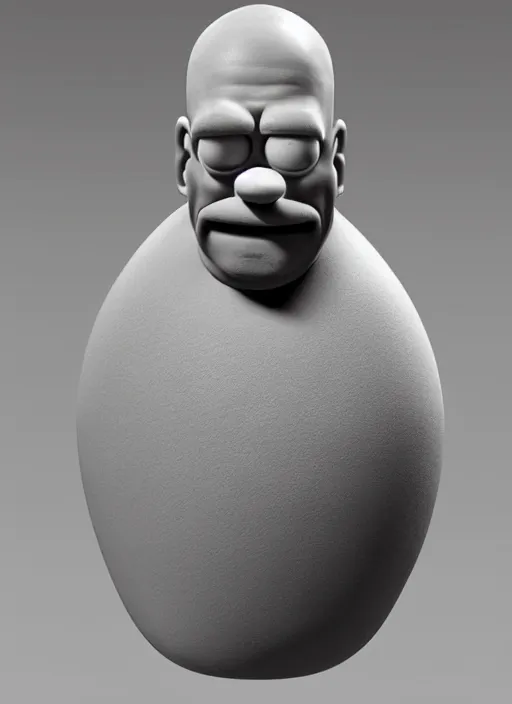 Image similar to highly detailed portrait of homer simpson made out of stone, digital art, unreal engine