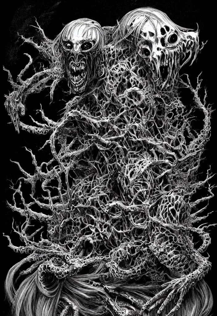 Image similar to a strange eerie magical scary creature in an eerie uncanny hell, transluscent neon, horror, concept art, detailed, intricate, award - winning, cinematic, by kentaro miura