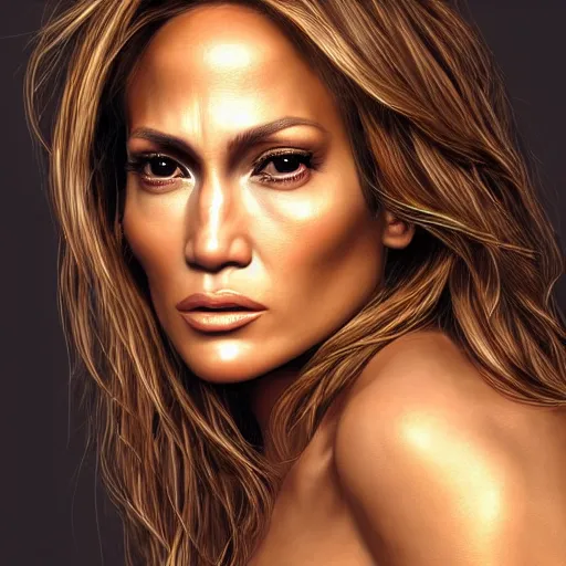 Image similar to hyperrealist portrait of jennifer lopez, photo realistic, dynamic lighting, artstation, poster, volumetric lighting, very detailed faces, 4 k, award winning