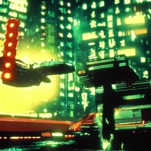 Image similar to a still of from the movie blade runner crossover with the game vectorman