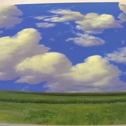 Prompt: Masterpiece Art demo of clouds in three point perspective.