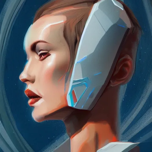 Image similar to concept art of scifi scientist by jama jurabaev, brush stroke, trending on artstation, upper half portrait, symmetry, headpiecehigh quality, extremely detailed