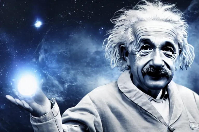 Prompt: still photo of albert einstein in spacesuit, highly detailed, photorealistic shot, bright studio setting, studio lighting, crisp quality and light reflections, unreal engine 5 quality render