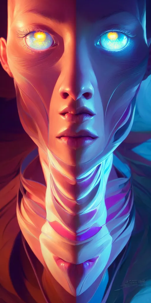 Prompt: hyper detailed ultra sharp of a beautiful fractal face ’ s. behance hd by jesper ejsing, by rhads, makoto shinkai and lois van baarle, ilya kuvshinov, rossdraws radiating a glowing aura global illumination ray tracing hdr, 8 k