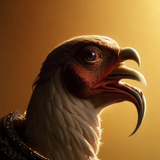 Prompt: selfie of an elegant turkey, front angle, stunning 3 d render inspired art by greg rutkowski and xiang duan and thomas eakes, illustration by norman rockwell and leyendecker, realistic, highly detailed attributes and atmosphere, dim volumetric cinematic lighting, 8 k octane detailed render, post - processing, masterpiece, vignette, soft focus, vibrant colors