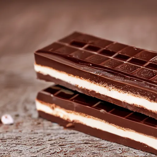 Prompt: extremely delicious looking photo of chocolate bar, expensive top quality product, most perfect chocolate on the world, small manufacture, unique style, 8 k, product photography, professional studio photography