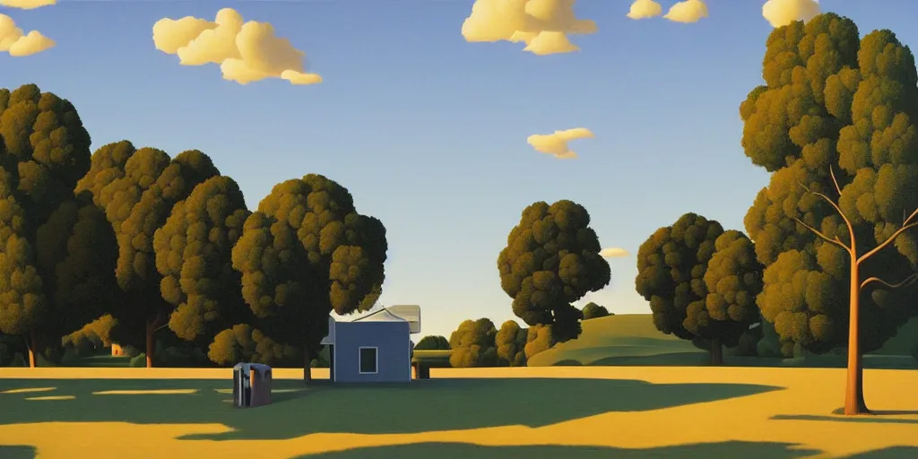 Prompt: the last day, blue sky, summer evening, kenton nelson