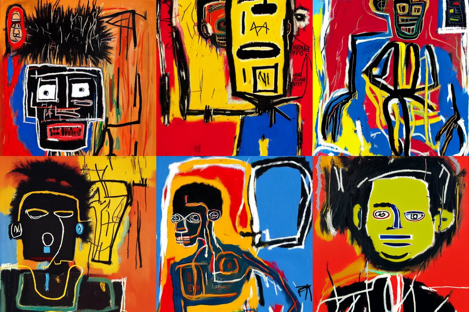 Image similar to extremely highly detailed hi-res majestic painting of an black strong african man by jean-michel basquiat