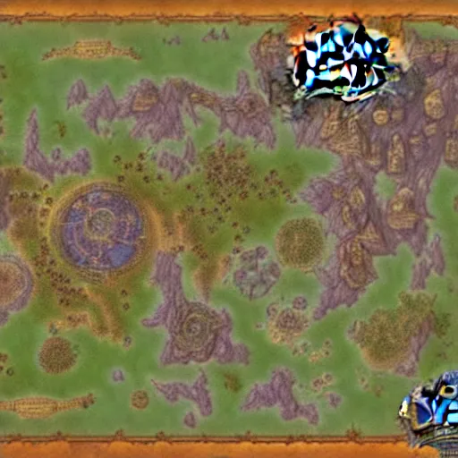 Image similar to Map in the style of World of warcraft map, hyper detailed