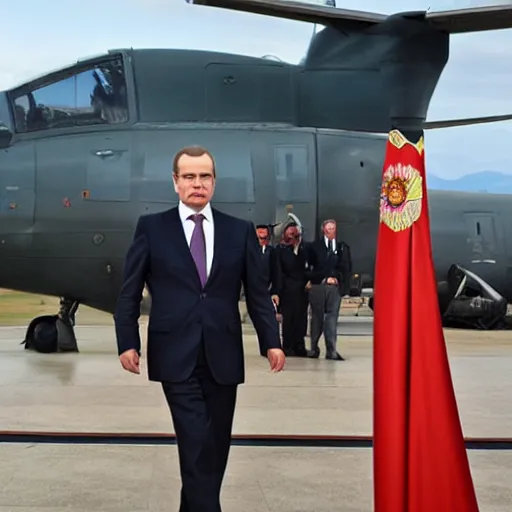 Image similar to medvedev travels to georgia, photo in color