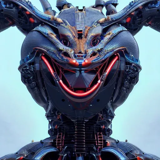 Image similar to Perfectly-centered portrait of a Fully mechanical robot-dragon, lifelike, super highly detailed, professional digital painting, artstation, concept art, smooth, sharp focus, extreme illustration, Unreal Engine 5, Photorealism, HD quality, 8k resolution, cinema 4d, 3D, beautiful, cinematic, art by artgerm and greg rutkowski and alphonse mucha and loish and WLOP